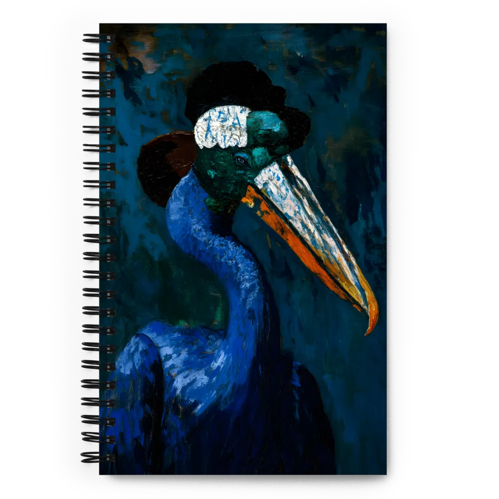 Majestic Absurdity: The Hat-Wearing Bird | Spiral Notebook