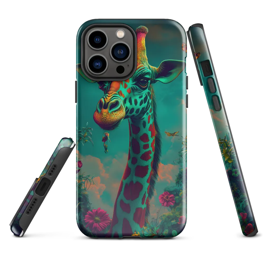Whimsical Giraffe Among Blossoms