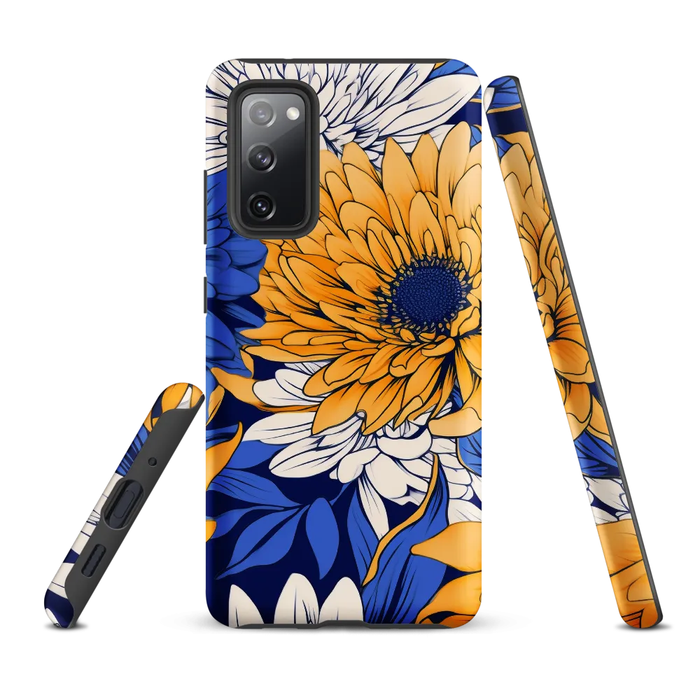 Floral Harmony in Blue and Yellow