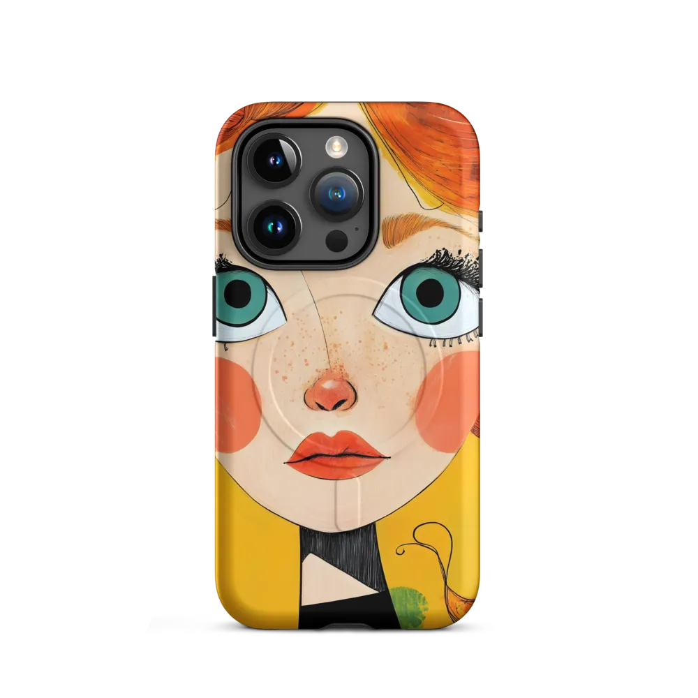 Whimsical Portrait of a Girl | Phone Case |  15 Pro | MagSafe® Tough Case | Matte
