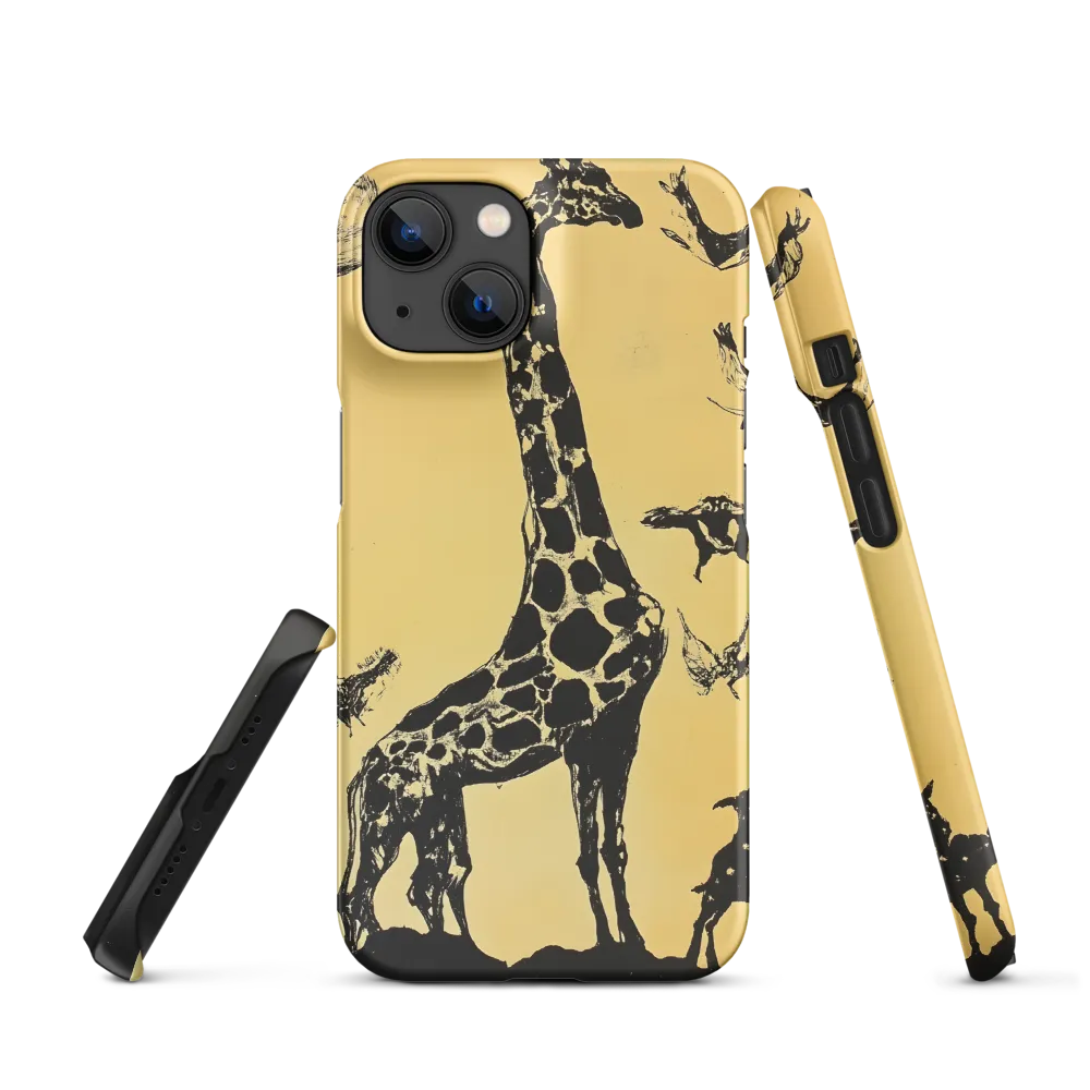 Whimsical Harmony of Giraffe and Birds