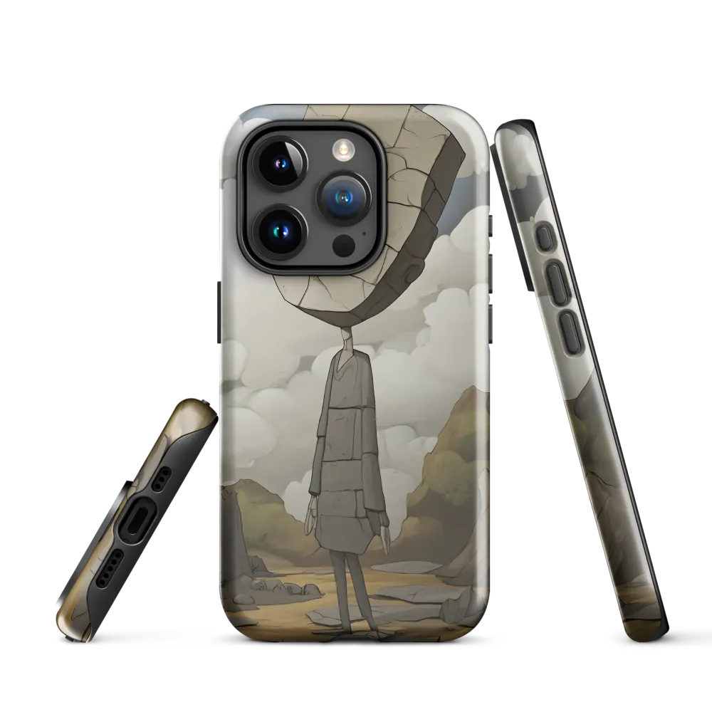 Whimsical Stone Figure in a Rocky Landscape | Phone Case |  15 Pro | Tough Case | Glossy