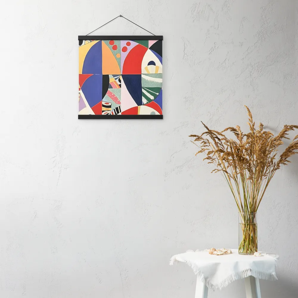 Dynamic Mosaic Symmetry | Poster With Black Wood Hanger | 16″×16″