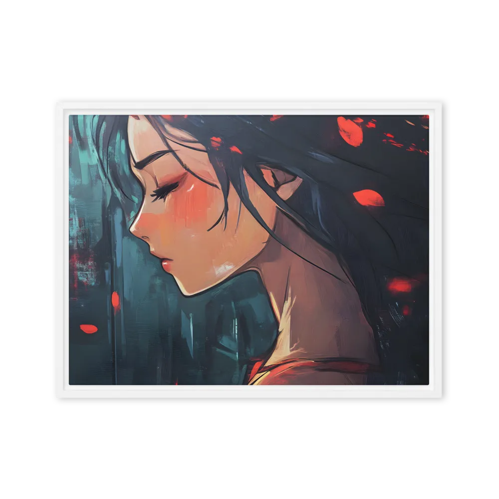 Whispers of Melancholy | Canvas with White Frame | 18″×24″
