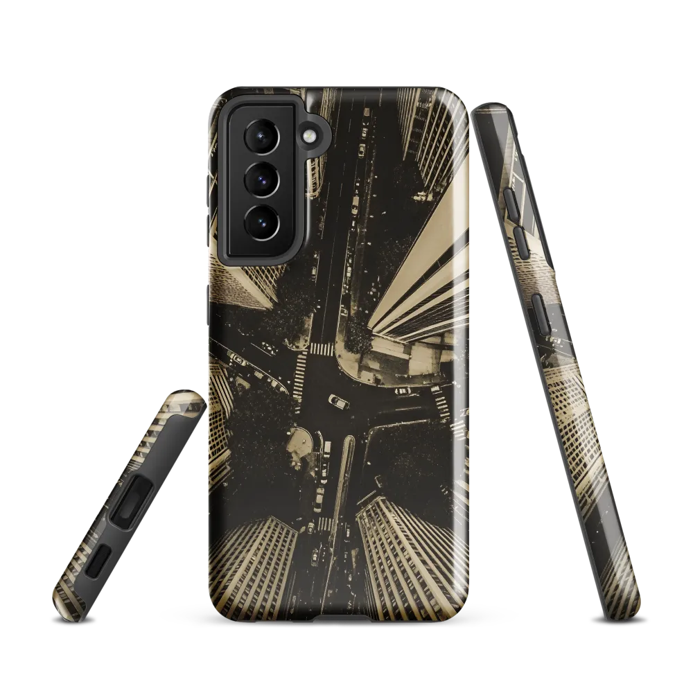 Urban Symphony: Aerial Perspective of City Life | Phone Case |  S21 | Tough Case | Glossy