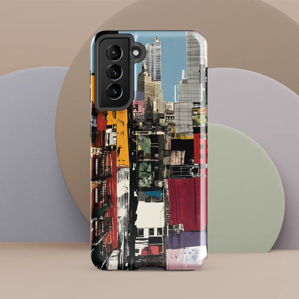 Urban Collage: A Vivid Cityscape | Phone Case |  S21 FE | Tough Case | Glossy