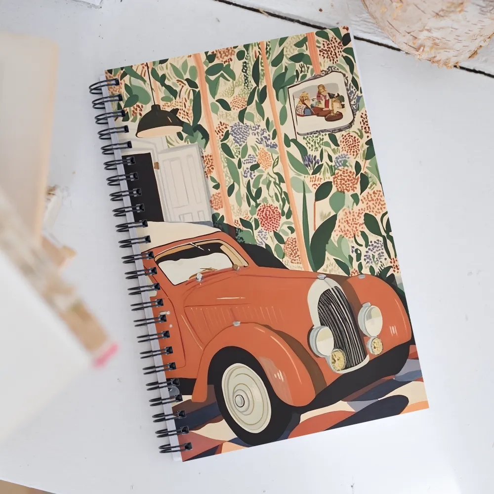 Vintage Charm: A Modern Encounter | Spiral Notebook