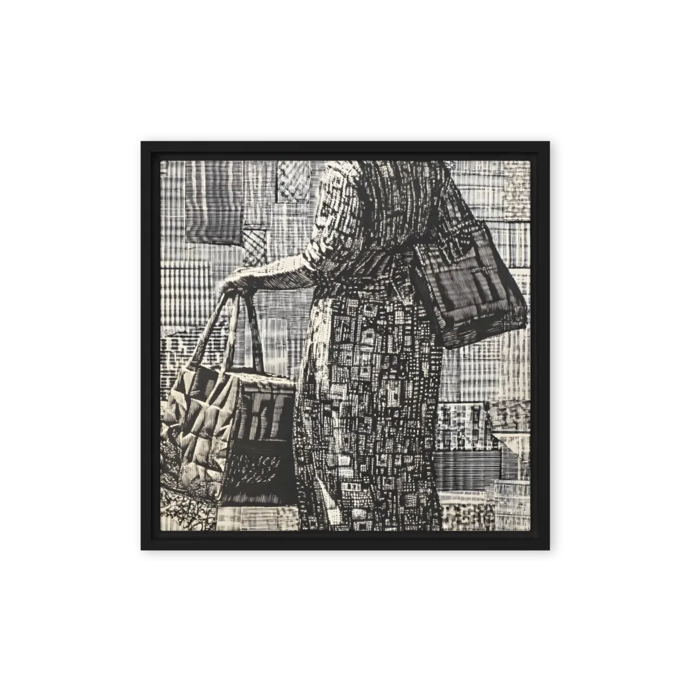 Urban Reflections: A Shopping Narrative | Canvas with Black Frame | 16″×16″