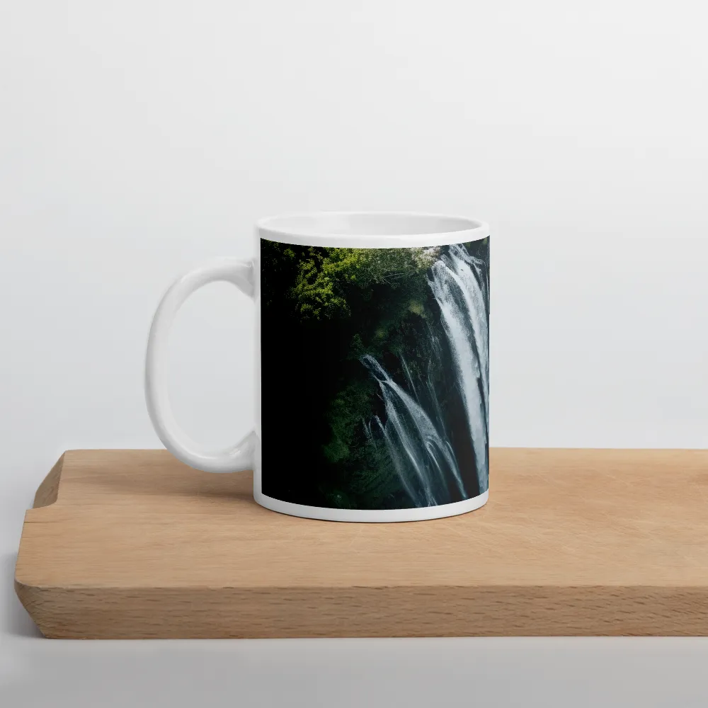 Nature's Power: The Cascading Waterfall | Mug with White inside | 11 oz