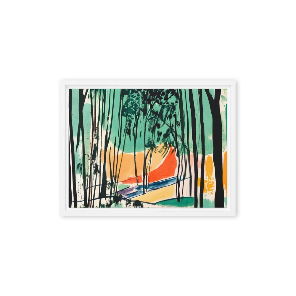Winding Path Through the Forest | Canvas with White Frame | 12″×16″