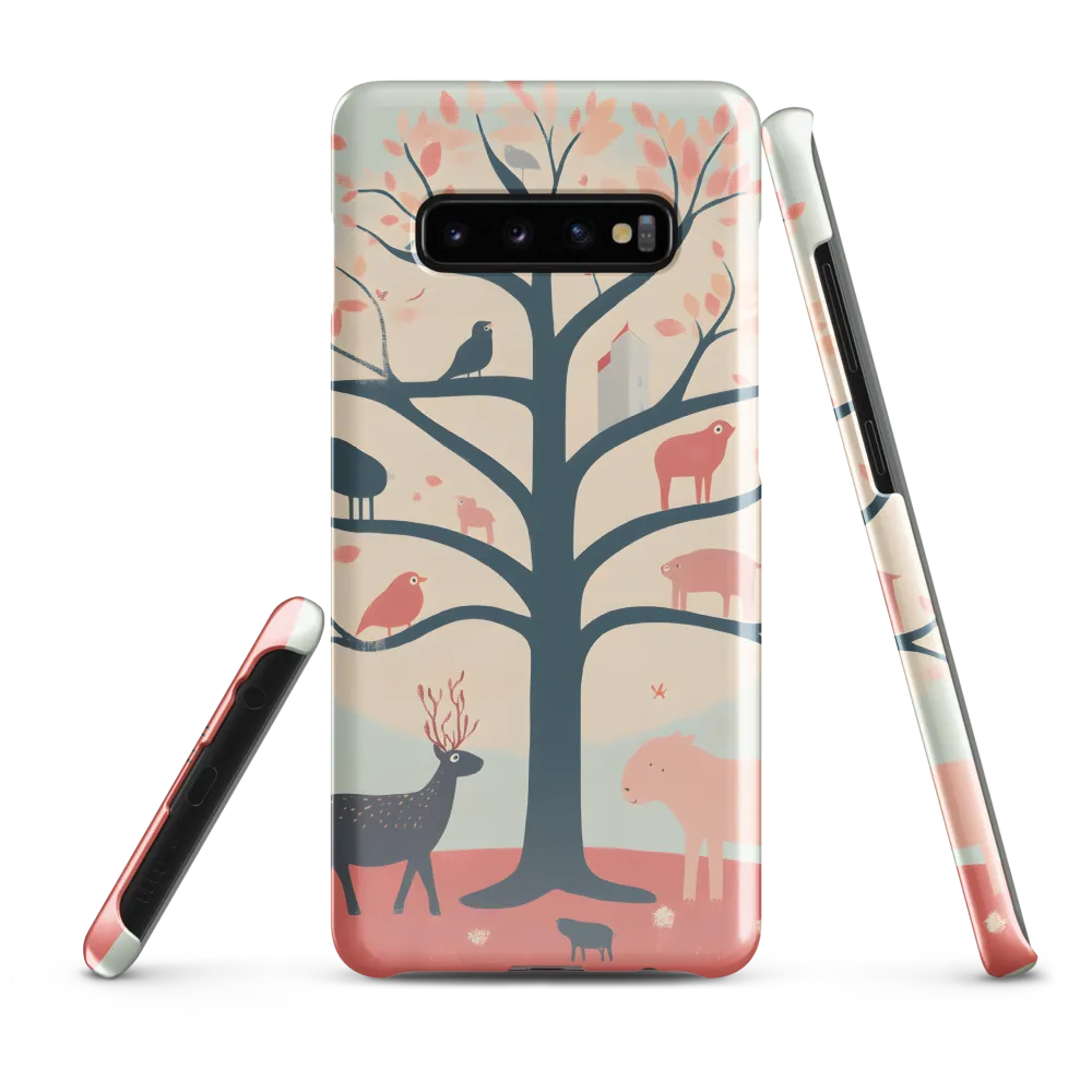 Whimsical Tree with Playful Creatures | Phone Case |  S10 Plus | Snap Case | Glossy