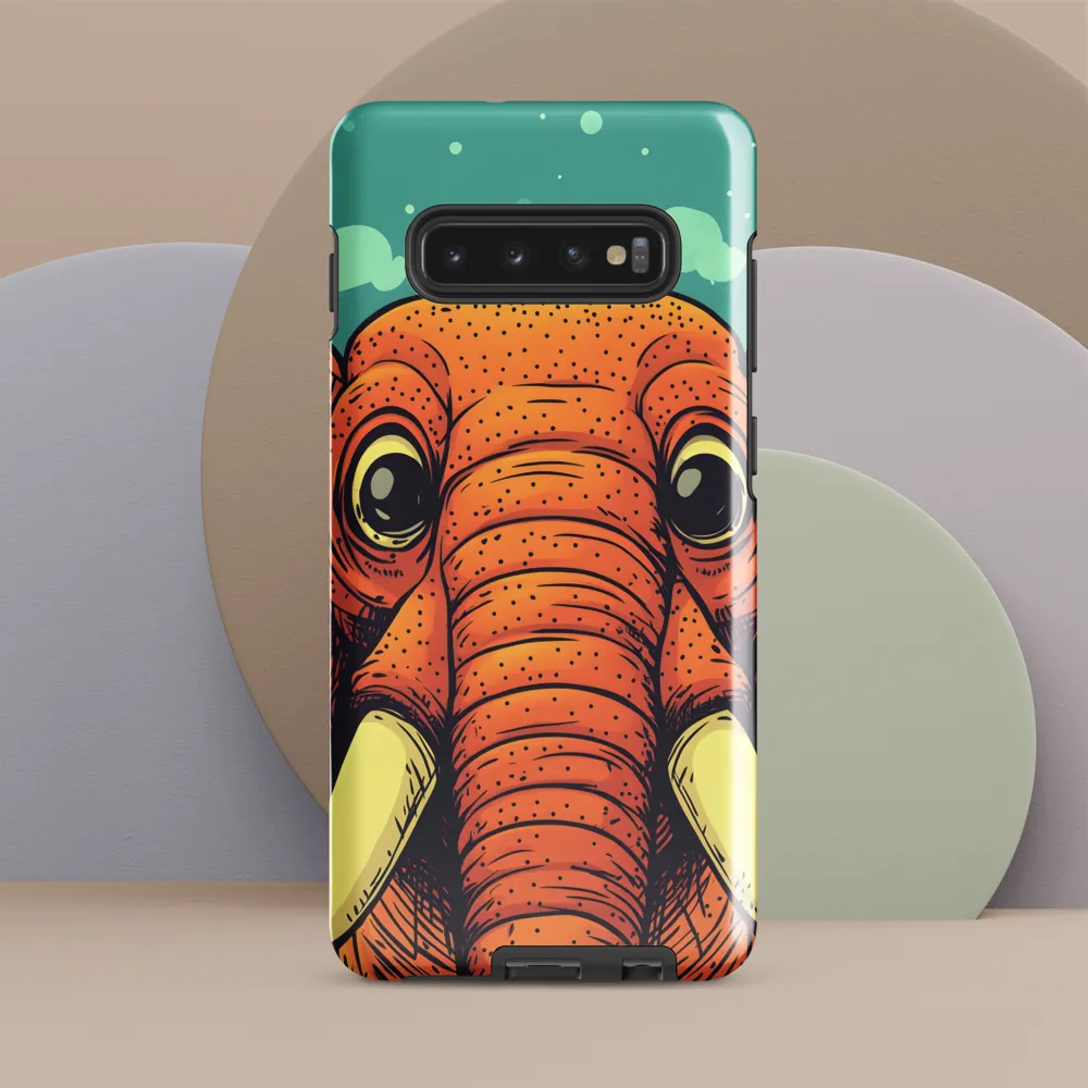 Whimsical Majesty: The Playful Elephant | Phone Case |  S10 Plus | Tough Case | Glossy