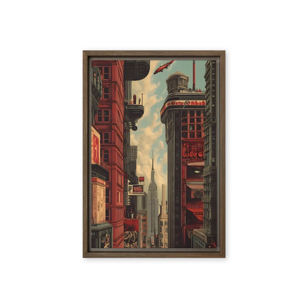 A Glimpse of Tomorrow: Urban Ambition | Canvas with Brown Frame | 12″×18″