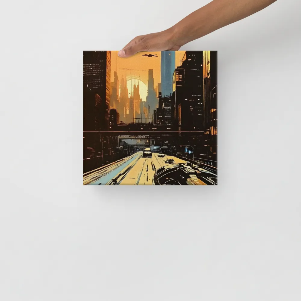 Metro Nexus: A Futuristic Cityscape | Canvas | 12″×12″