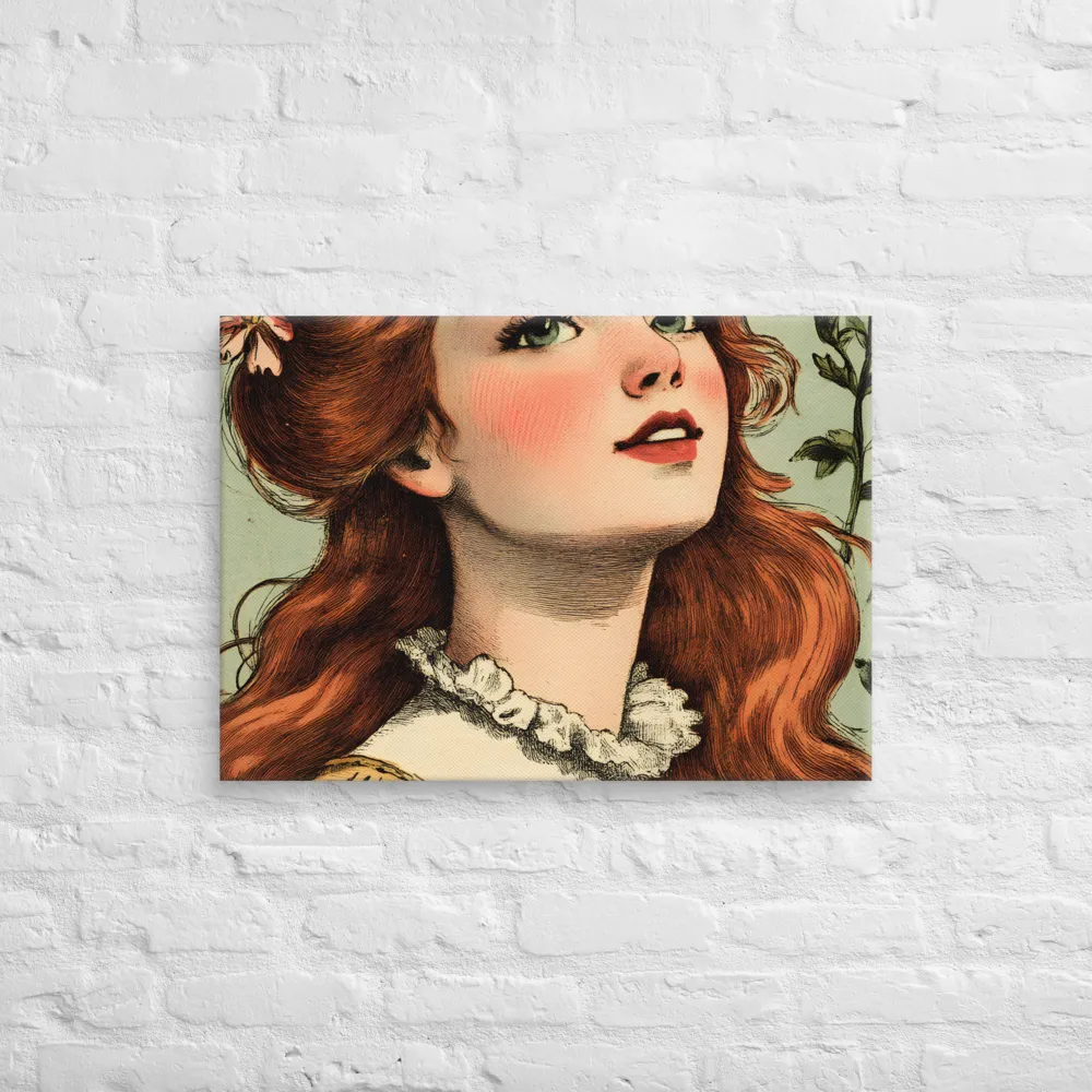 Whimsical Portrait of a Flower-Adorned Girl | Canvas | 20″×28″