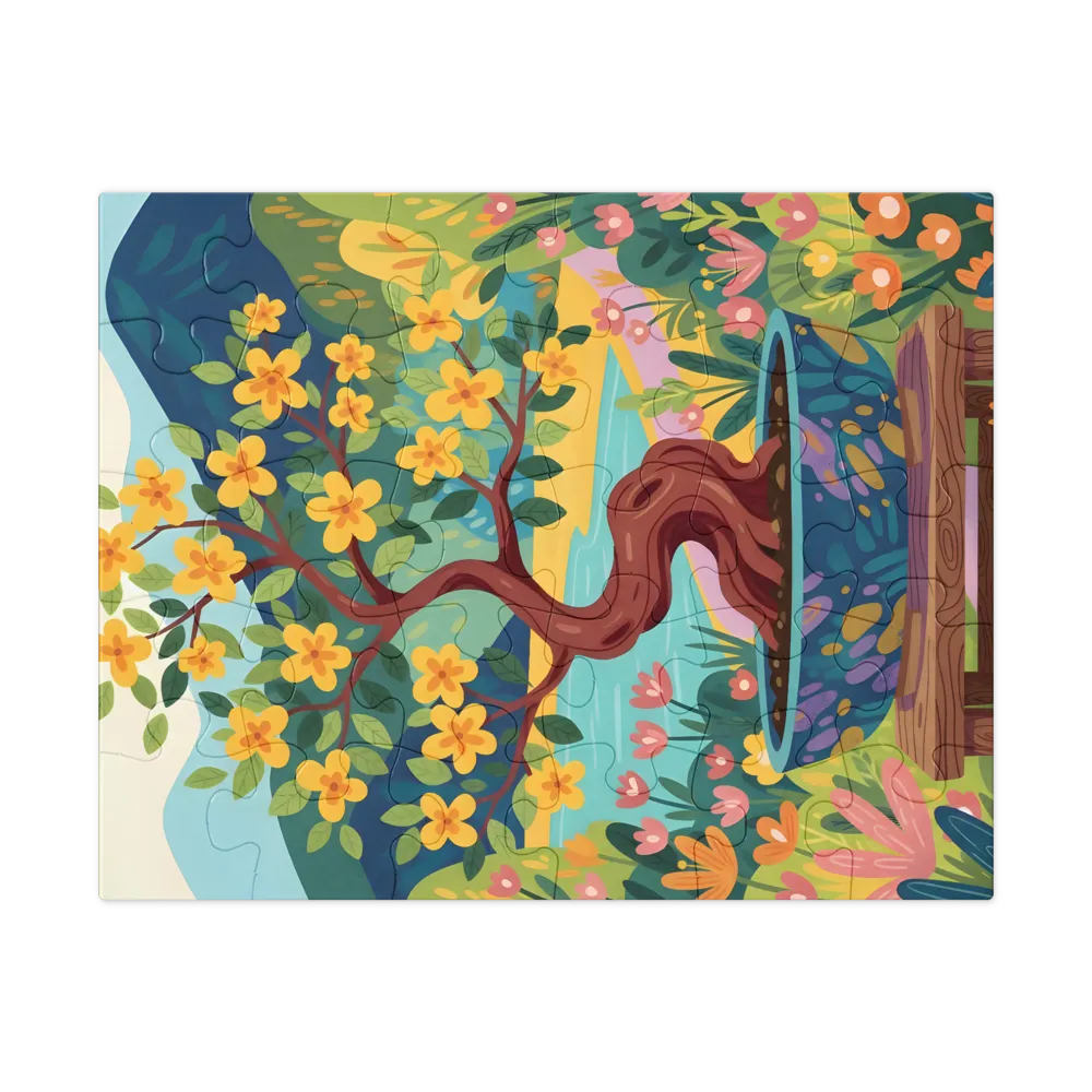 Blossoming Bonsai 
 Jigsaw Puzzle in Tin Box