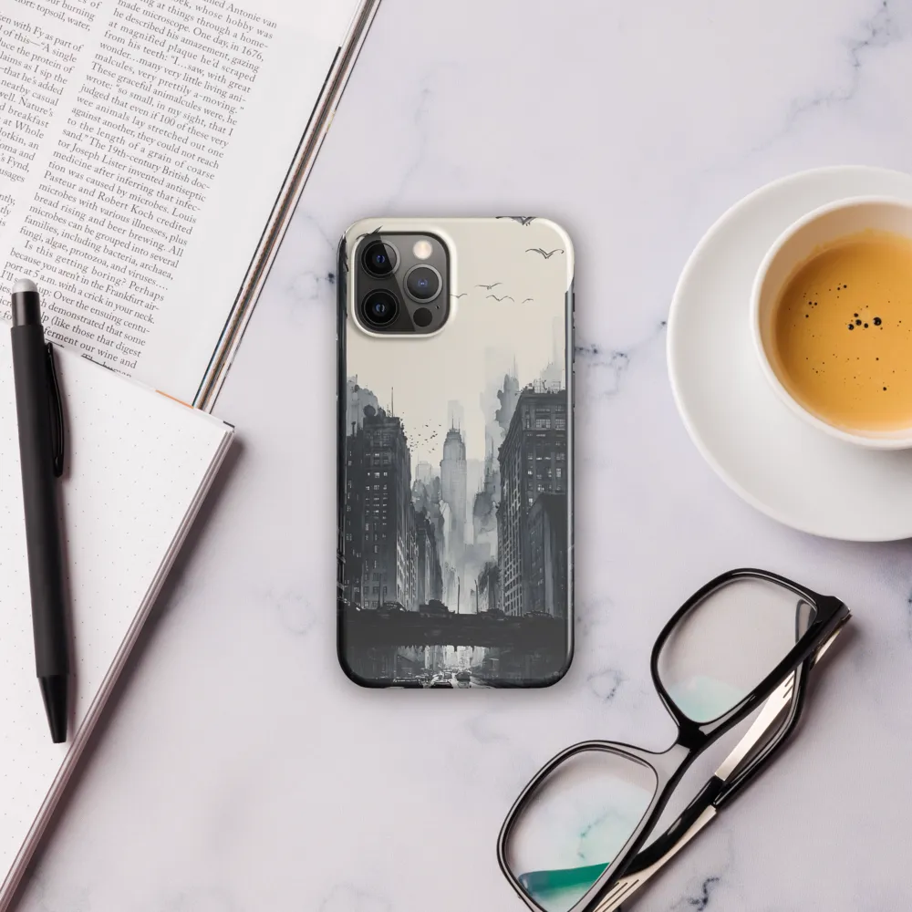 City Whispers: A Monochrome Reflection | Phone Case |  12 Pro | Snap Case | Glossy
