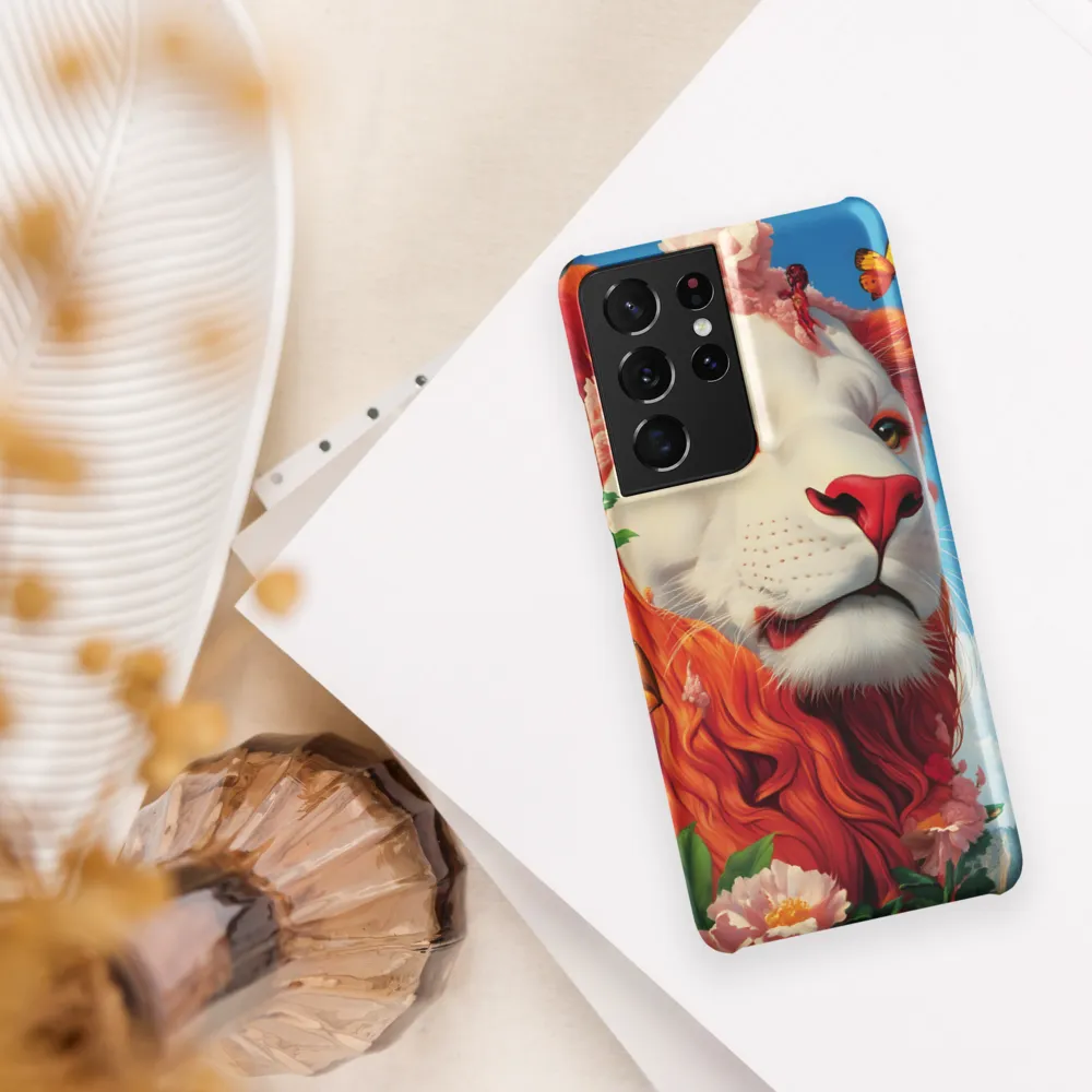 Majestic Lion Amidst Floral Splendor
