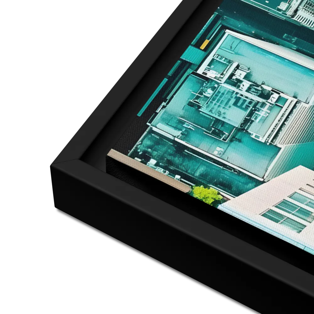 Urban Geometry: Aerial Perspective | Canvas with Black Frame | 16″×20″