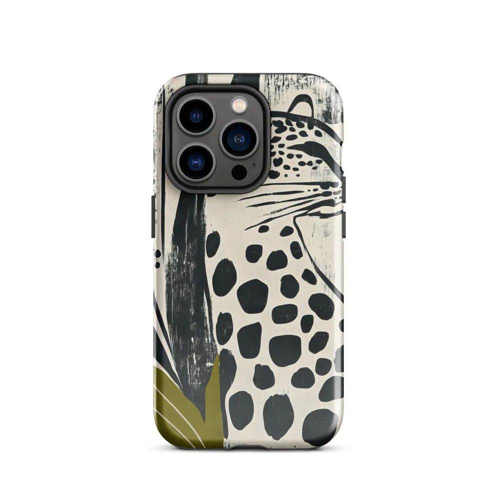 Leopard in Silhouette: A Modern Appeal | Phone Case |  14 Pro | Tough Case | Glossy