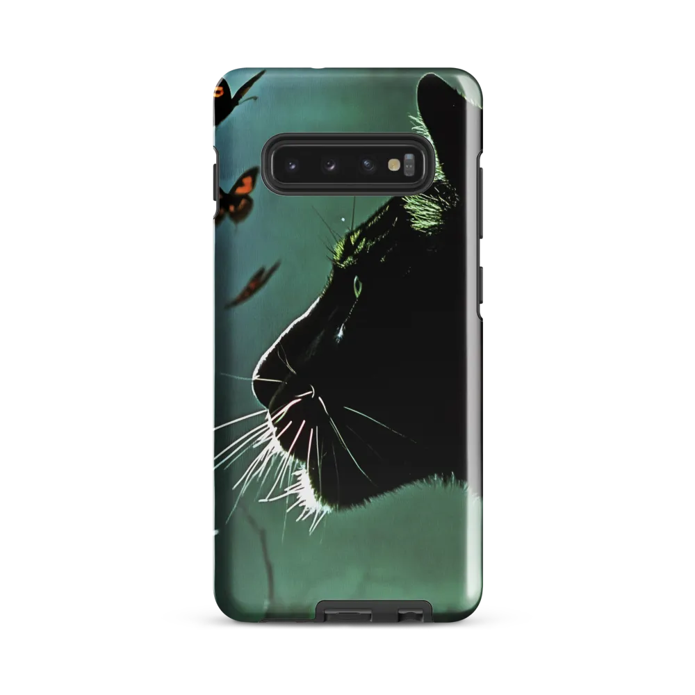 Mystical Encounter: Cat and Butterflies | Phone Case |  S10 Plus | Tough Case | Glossy