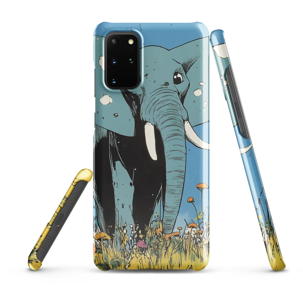 Whimsical Blue Elephant in Bloom