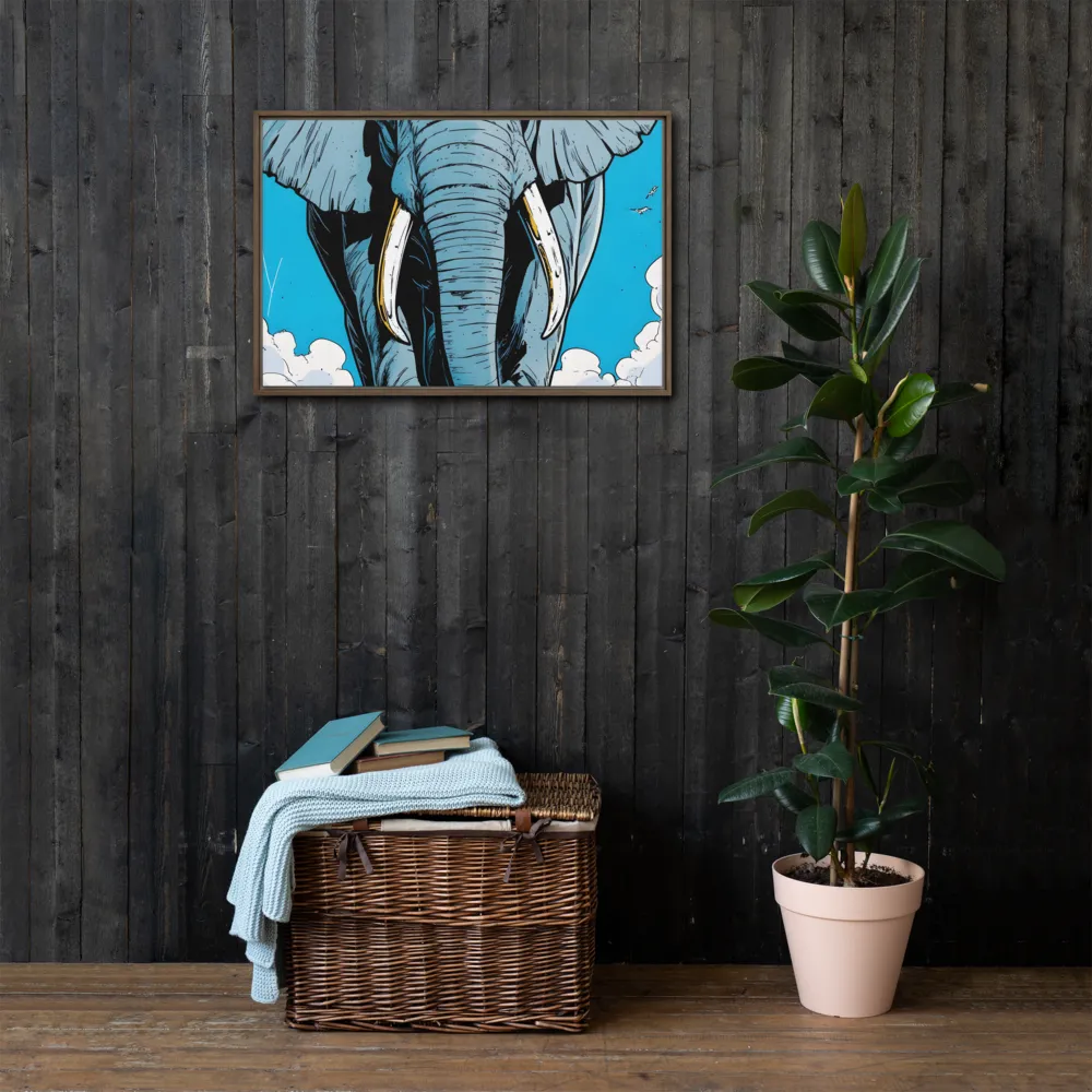 Majestic Presence: The Elephant | Canvas with Brown Frame | 20″×30″