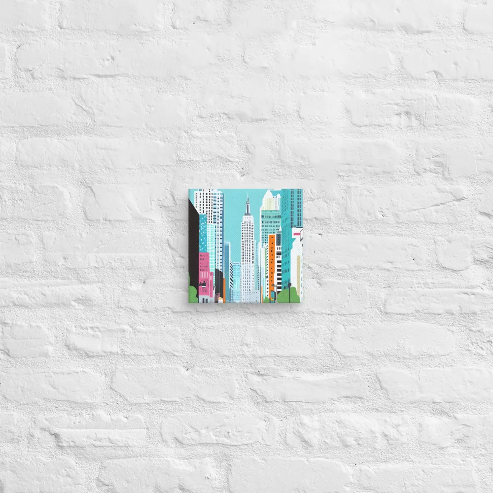 Urban Symphony: A Modern Cityscape | Canvas | 8″×8″