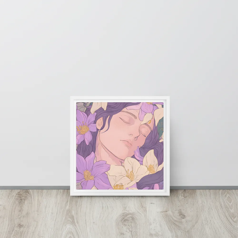 Harmony in Bloom | Canvas with White Frame | 12″×12″