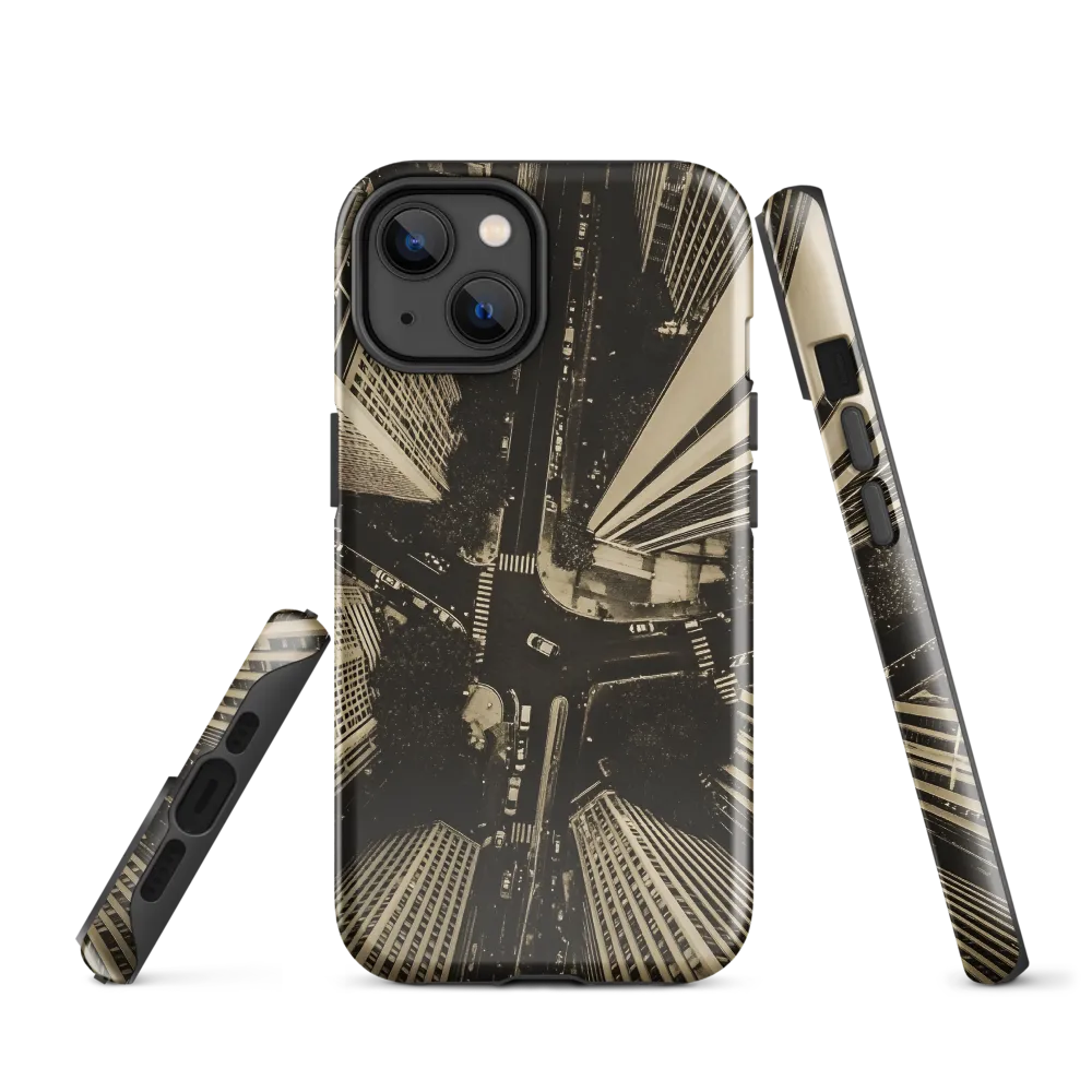 Urban Symphony: Aerial Perspective of City Life | Phone Case |  14 | Tough Case | Glossy
