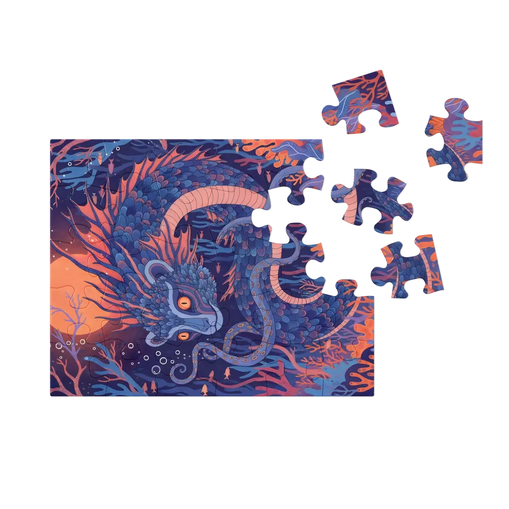 Moonlit Sea Serpent 
 Jigsaw Puzzle in Tin Box