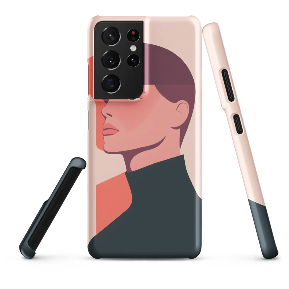 Contemplative Portrait in Minimalism | Phone Case |  S21 Ultra | Snap Case | Matte