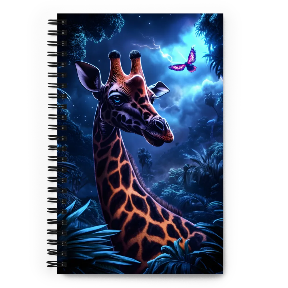 Mystical Giraffe in Twilight Jungle | Spiral Notebook