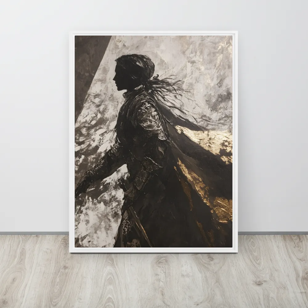 The Silhouette of Valor | Canvas with White Frame | 24″×32″