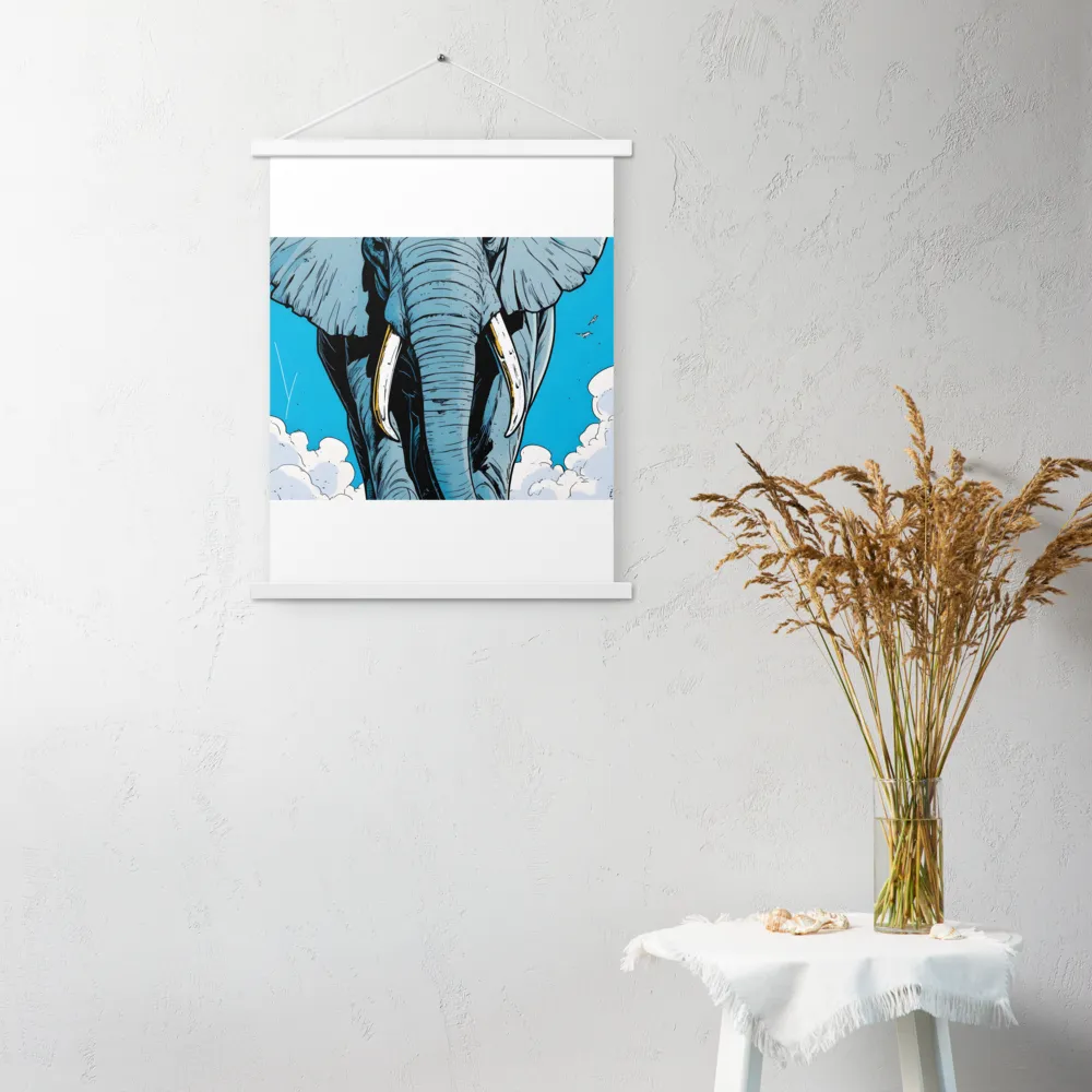 Majestic Presence: The Elephant | Poster With White Wood Hanger | 18″×24″