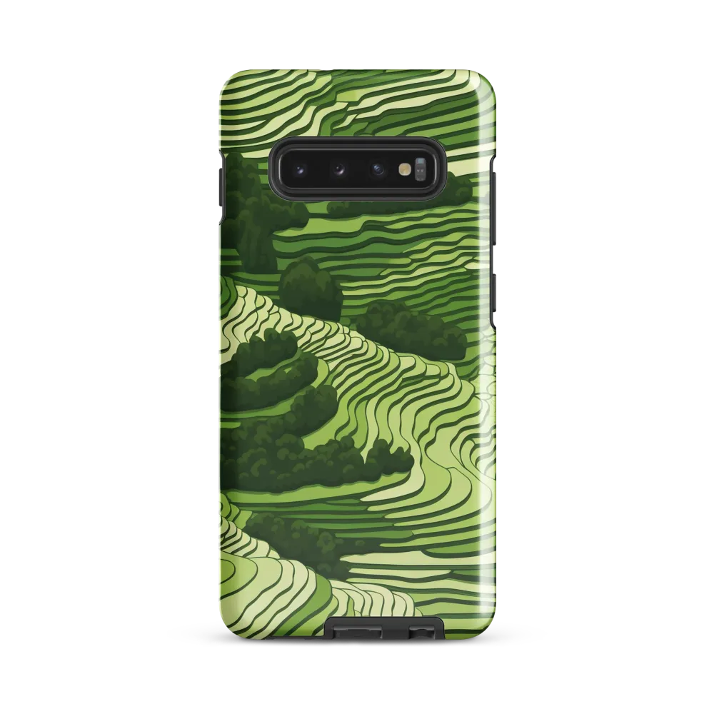 Waves of Green: An Abstract Landscape | Phone Case |  S10 Plus | Tough Case | Glossy