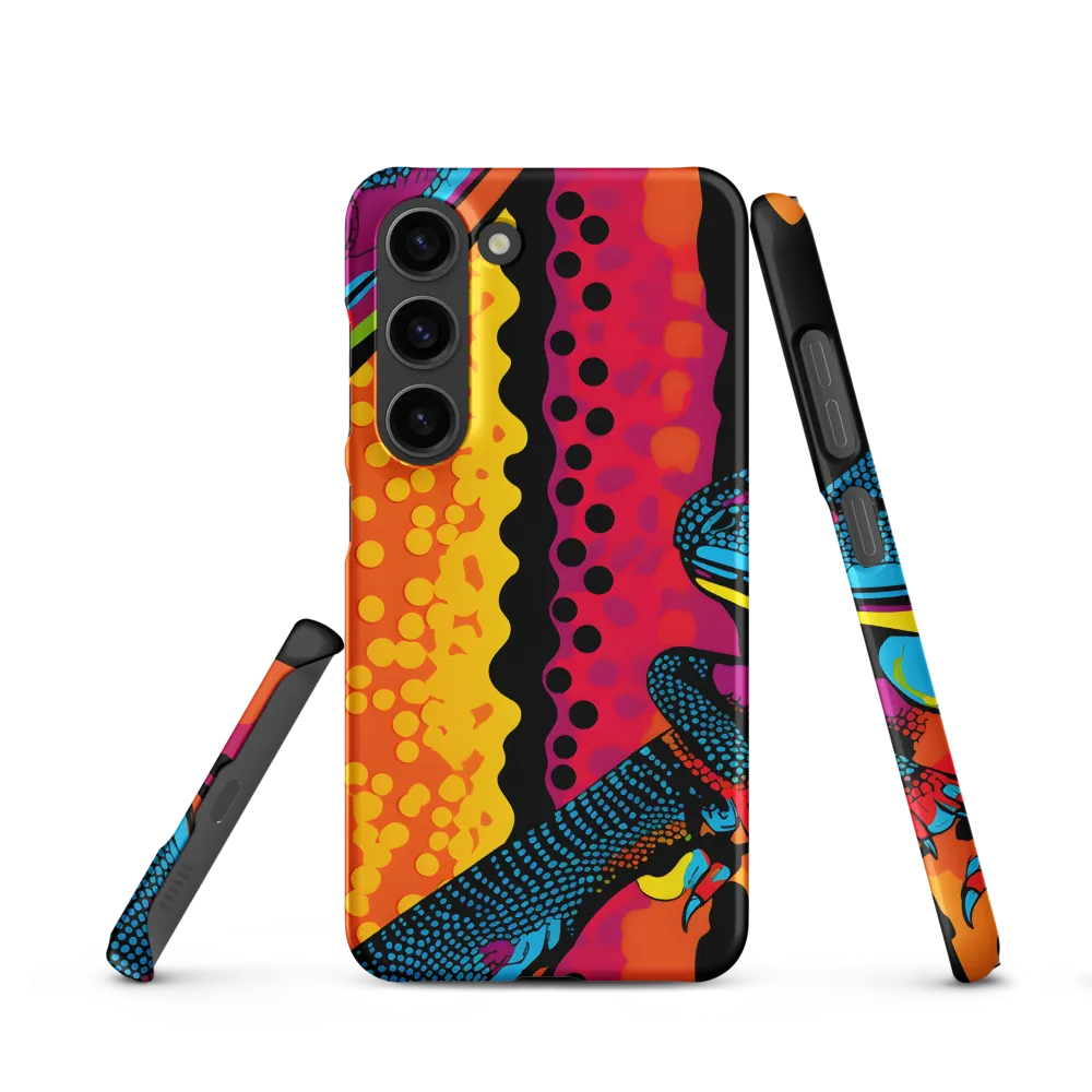 Colorful Encounters: The Playful Geckos | Phone Case |  S23 | Snap Case | Matte