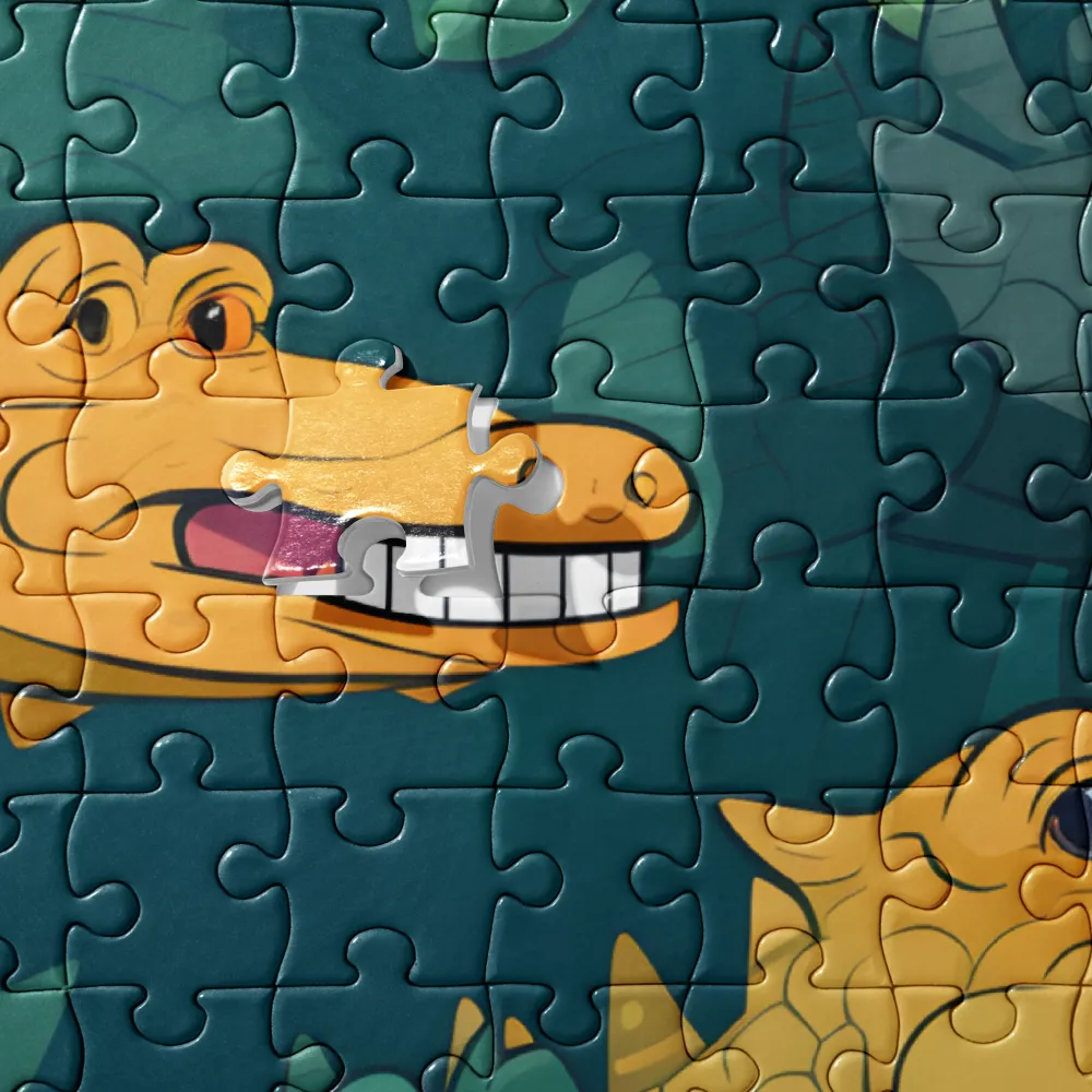 Cheerful Crocodilian Parade | Jigsaw Puzzle | 252/520 pieces