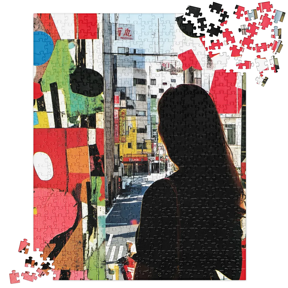 Urban Reflections: A Silhouette's Journey | Jigsaw Puzzle | 520 pieces