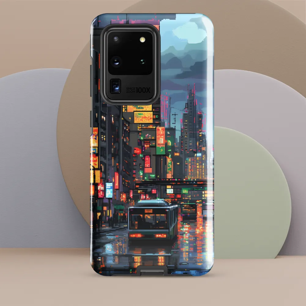 Neon Dreams: A Pixelated Urban Night