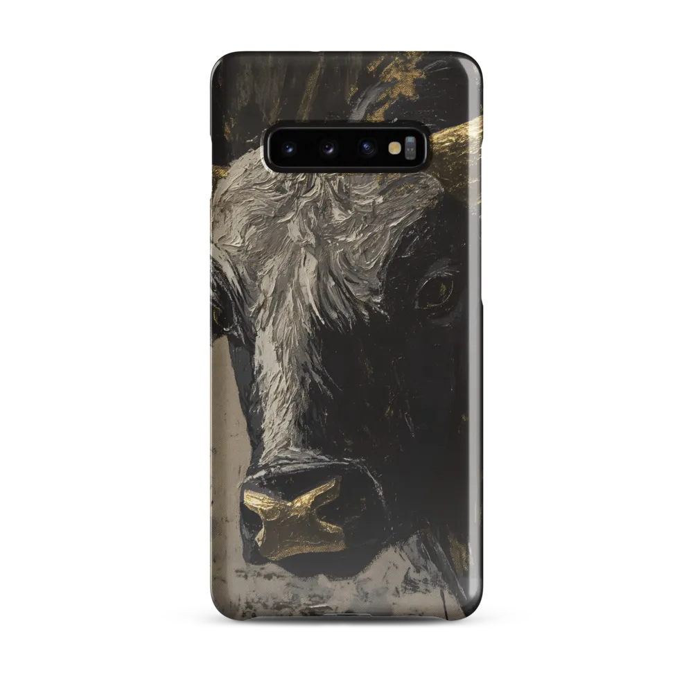 Majestic Bull: The Power in Black and Gold | Phone Case |  S10 Plus | Snap Case | Glossy