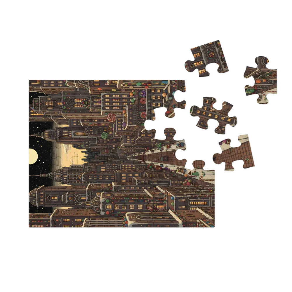 Gingerbread City 
 Jigsaw Puzzle in Tin Box