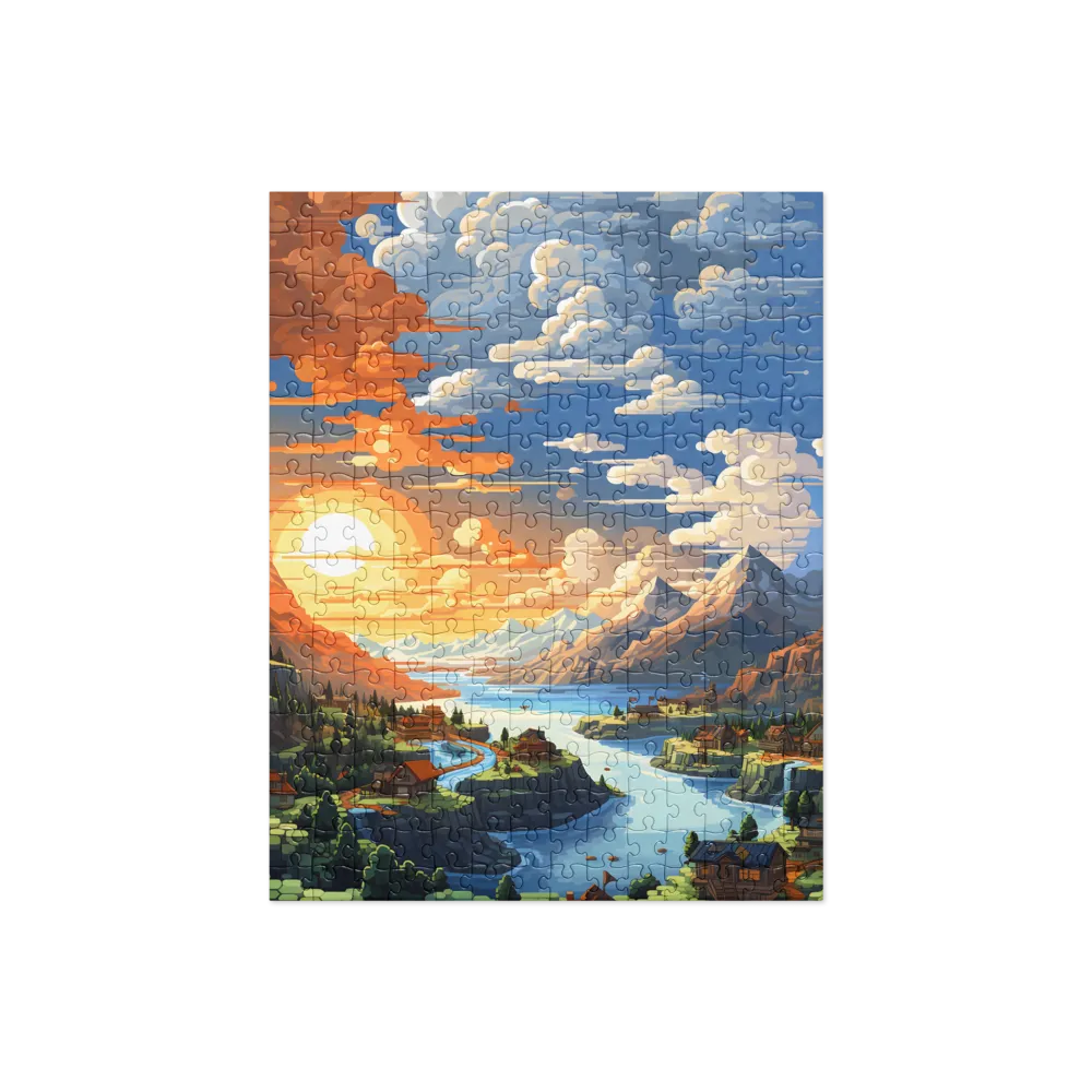 Tranquil Sunset Over Serene Landscape | Jigsaw Puzzle | 252 pieces