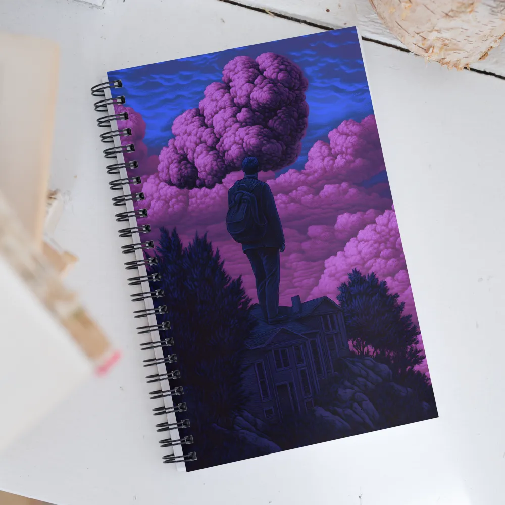 Contemplation Amidst Surreal Clouds | Spiral Notebook