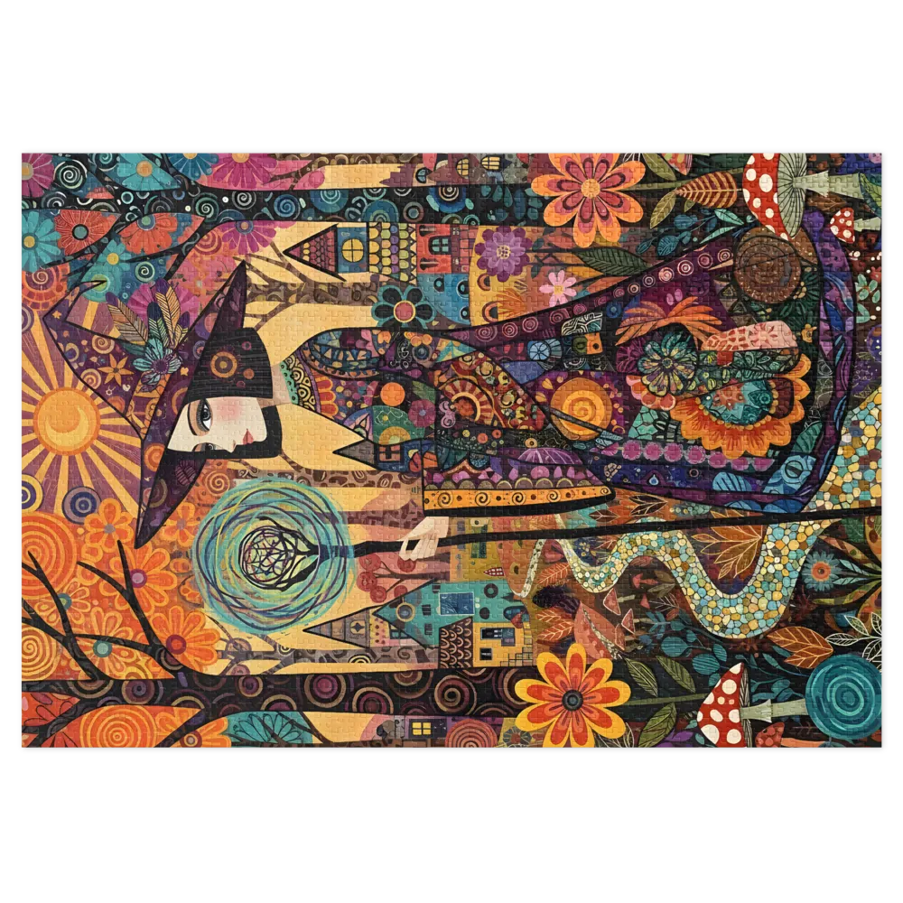 The Witch's Enchanted Journey 
 Jigsaw Puzzle in Tin Box