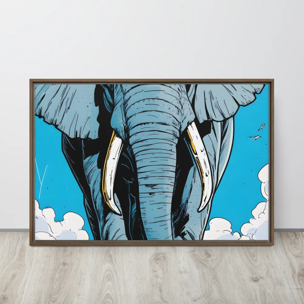 Majestic Presence: The Elephant | Canvas with Brown Frame | 24″×36″