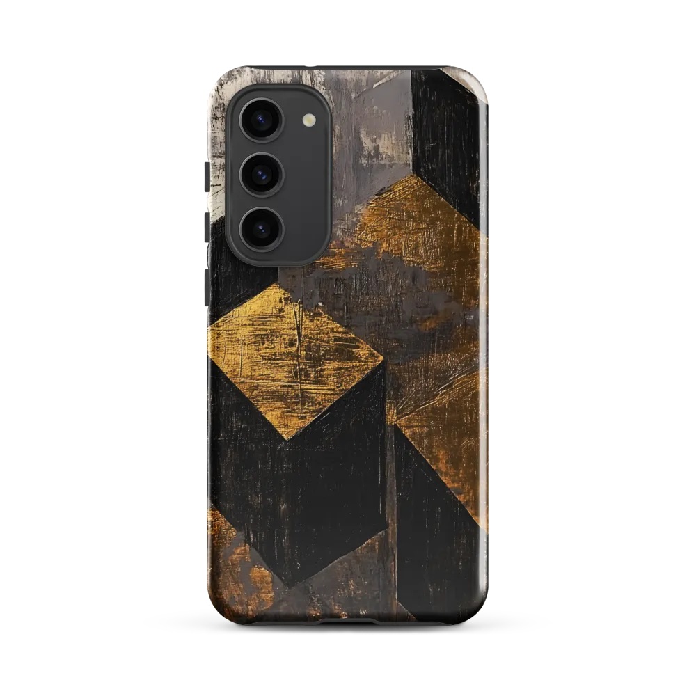 Geometric Harmony in Gold and Black | Phone Case |  S23 Plus | Tough Case | Glossy