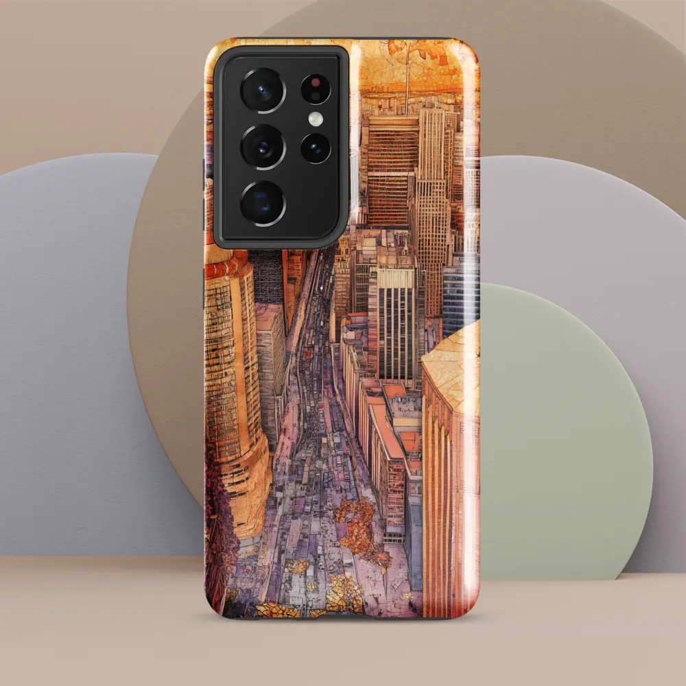 Mosaic Cityscape at Dusk