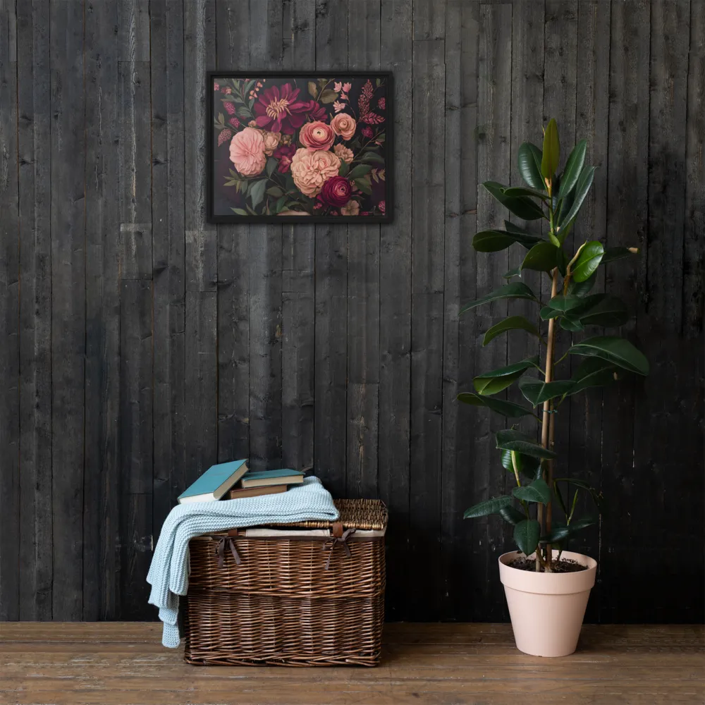 Botanical Elegance | Canvas with Black Frame | 16″×20″