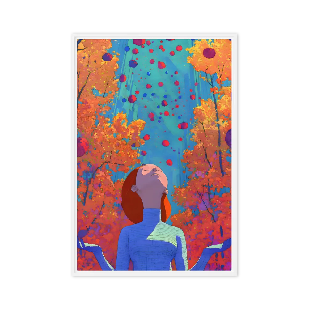 Autumn Dream: Floating Orbs 
 Canvas with White Frame